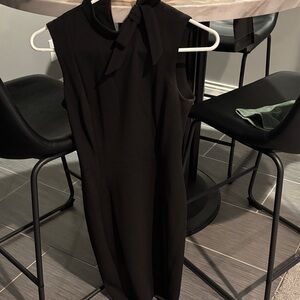 CK Sleeveless Black Bow-Neck Women's Dress